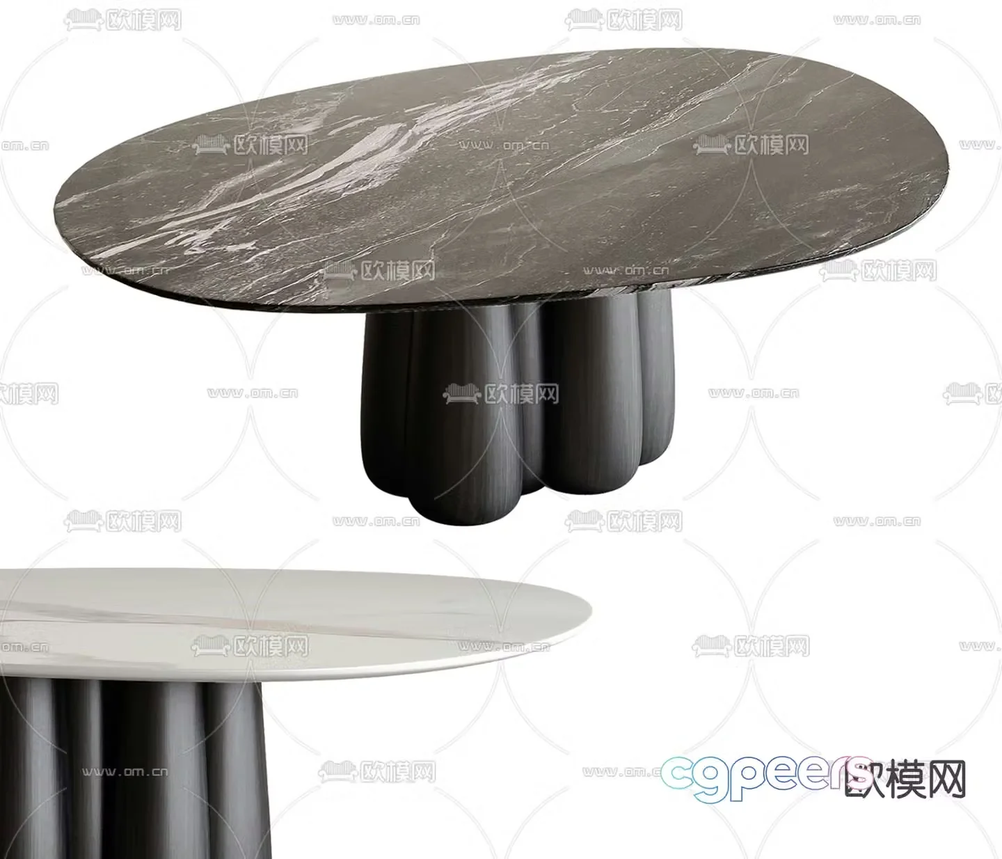 Round dining table 3d model