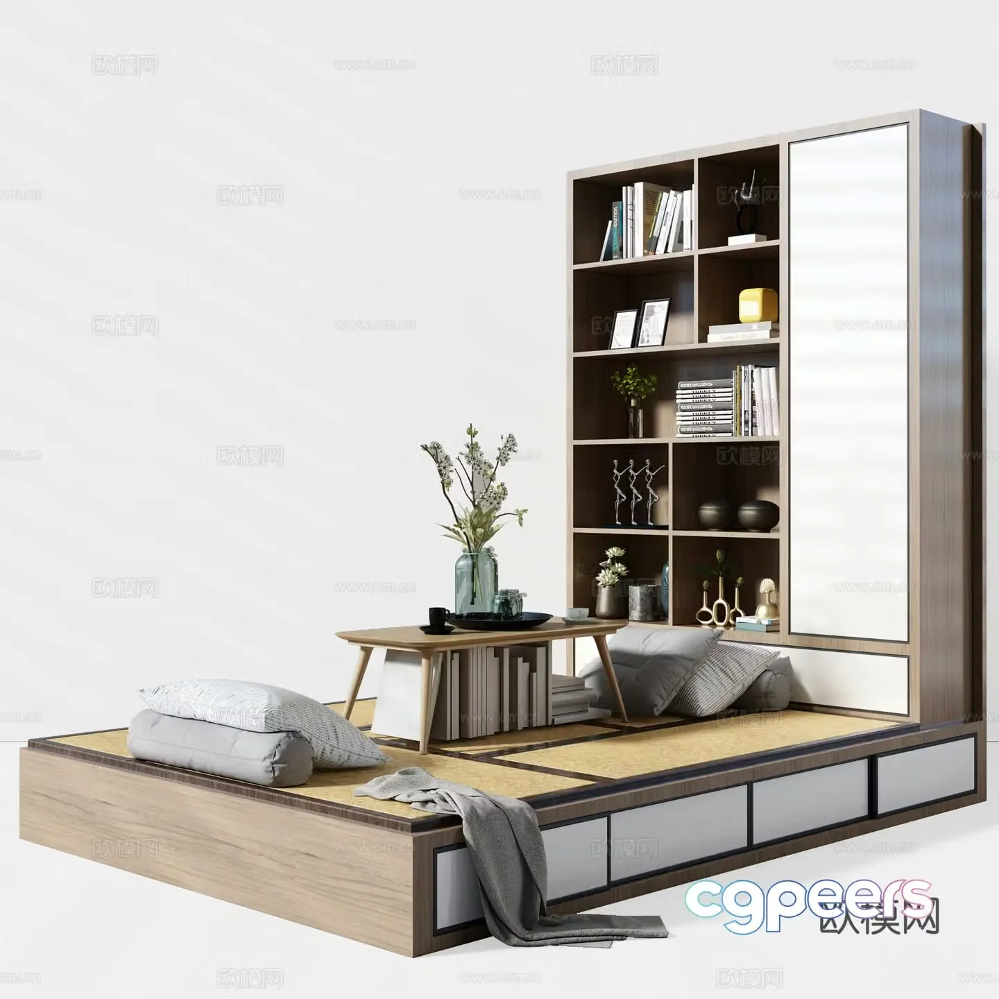 Tatami tea room Tatami bed 3D model