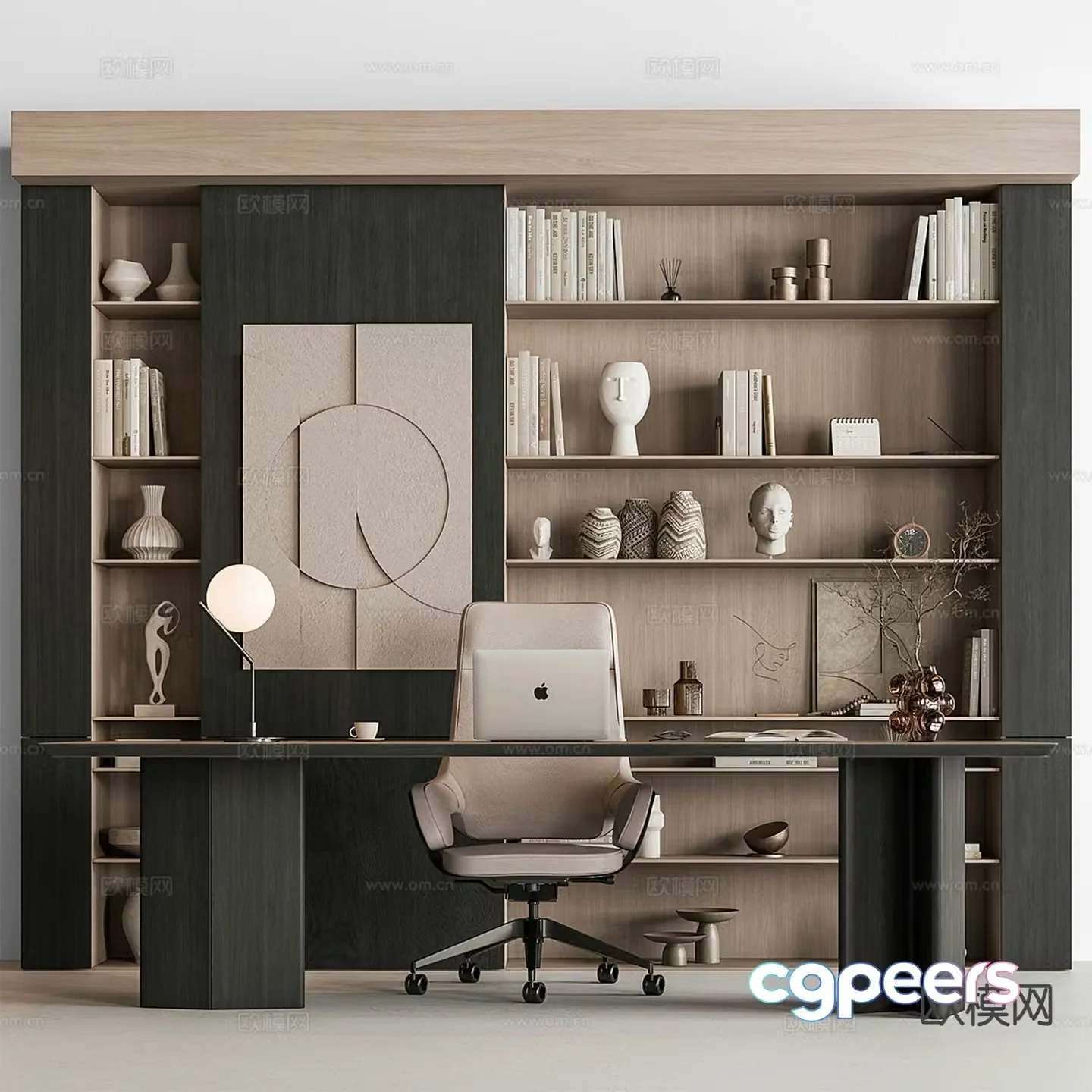 Modern desk executive desk boss desk 3d model