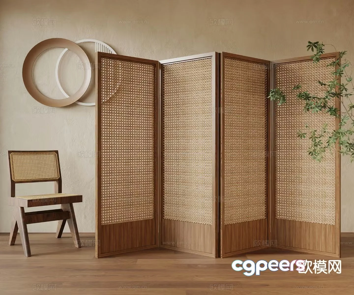 3D model of medieval style screen partition