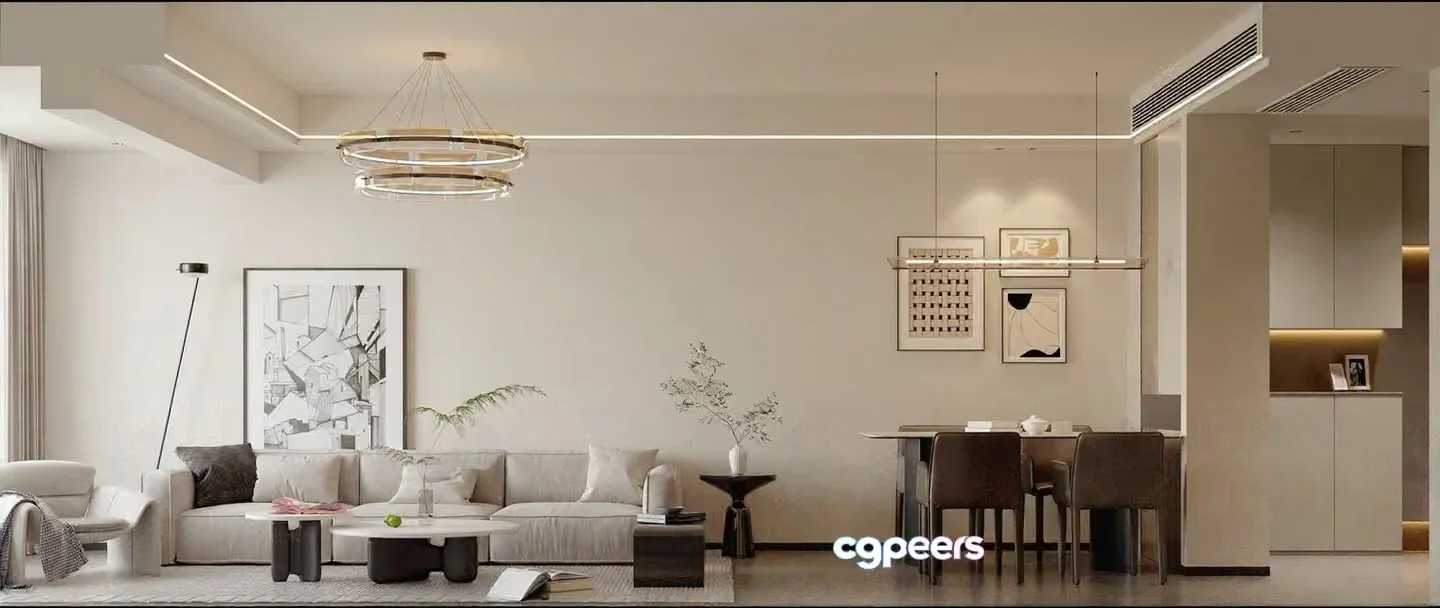 Modern Living Room 3D Model – 11636 – CORONA Render