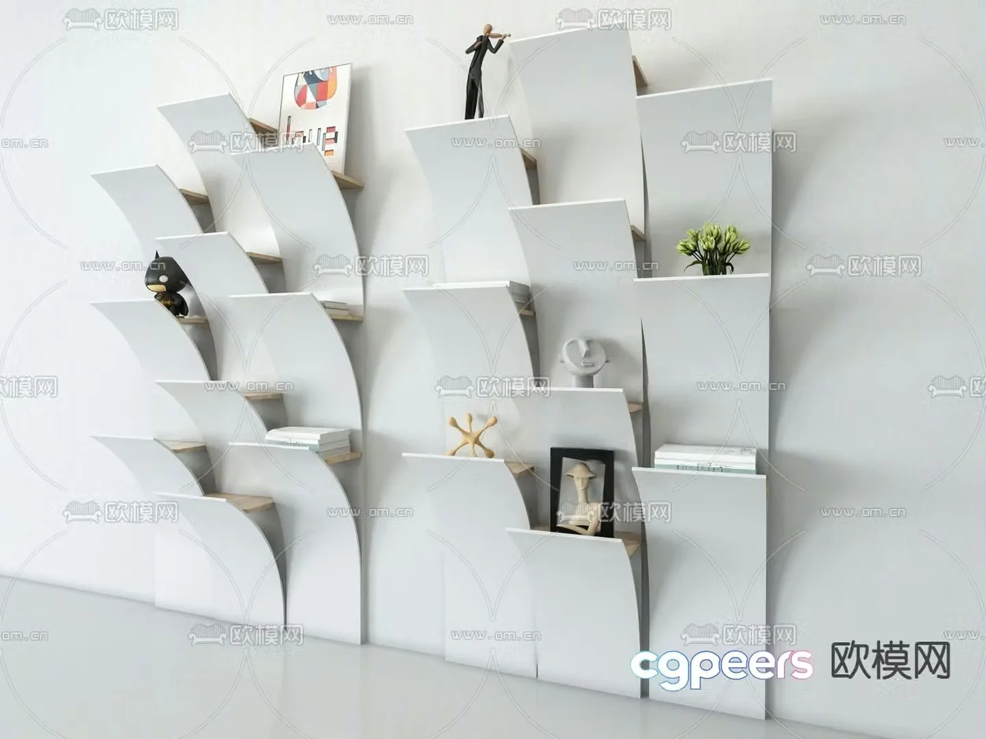 Creative bookshelf storage rack 3d model