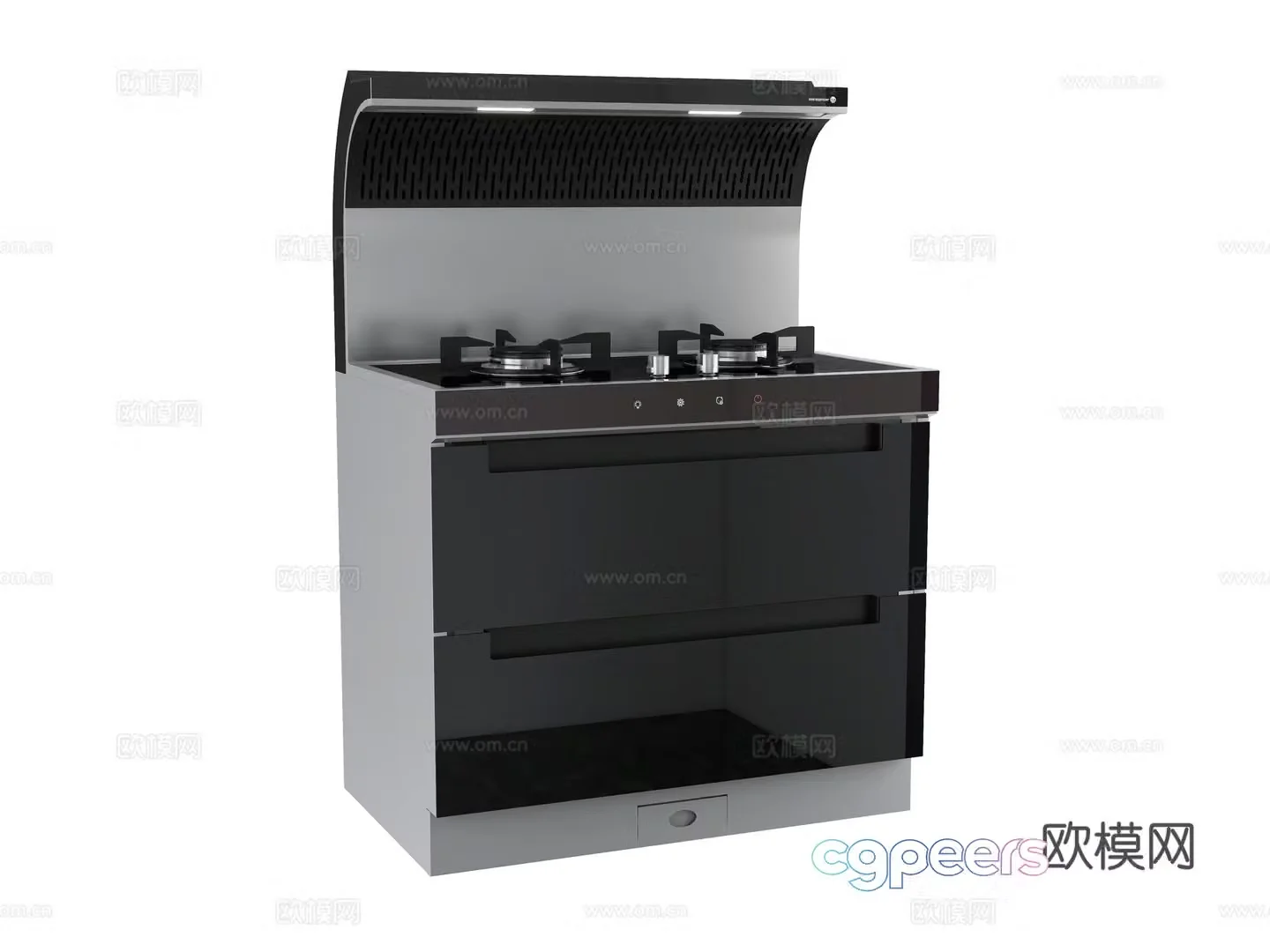 Modern integrated stove 3D model