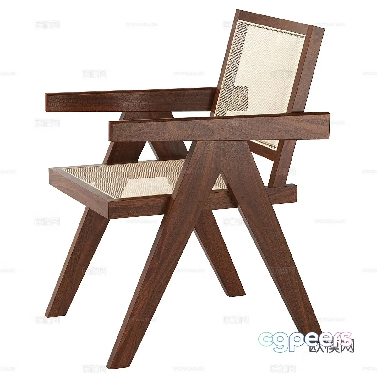 Wasabi wind single chair Wasabi wind dining chair Rattan dining chair Rattan dining chair Rattan single chair Rattan leisure chair B&B 3D model