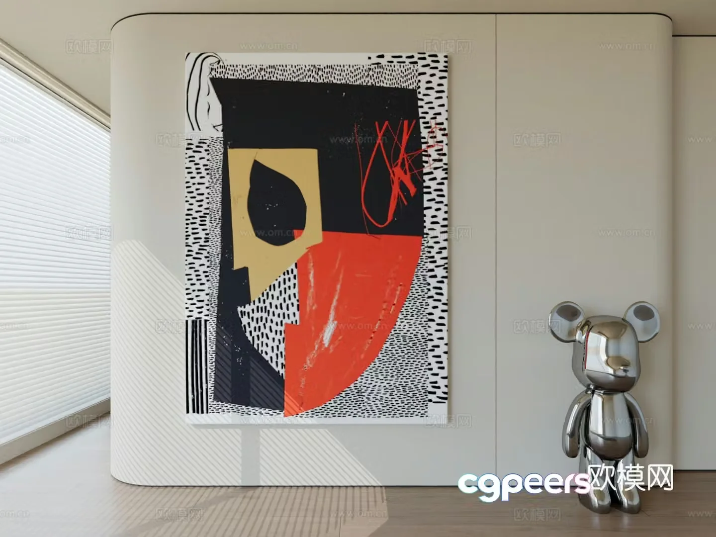Modern minimalist hanging painting abstract art hanging painting 3d model