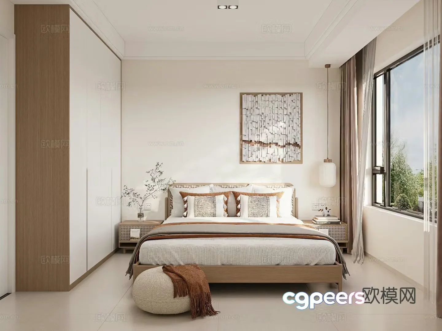 Cream style bedroom master bedroom 3d model