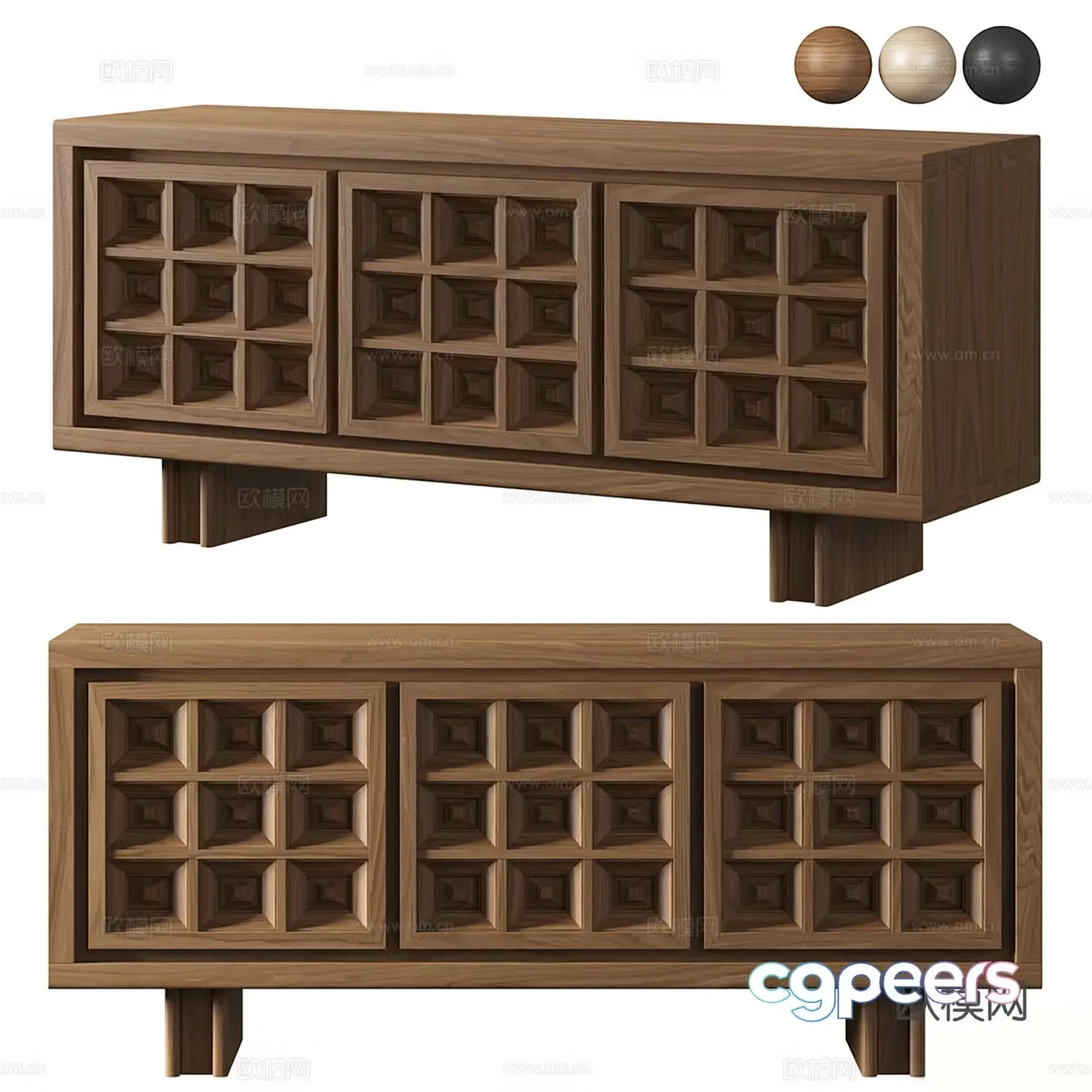 Middle-aged TV cabinet 3D model
