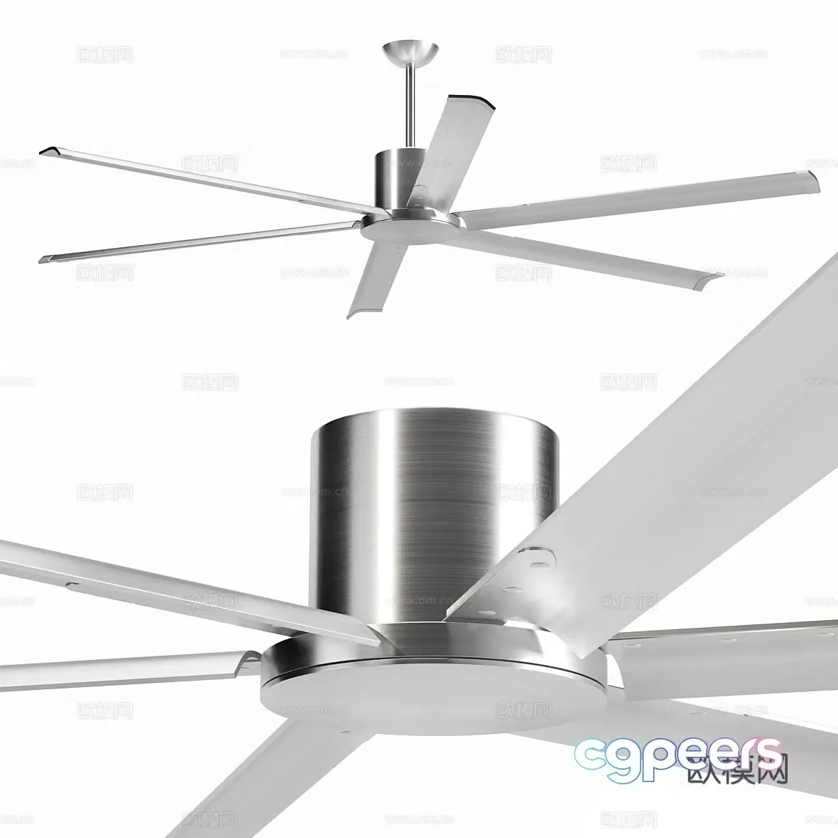 Modern Italian minimalist metal fan light 3d model