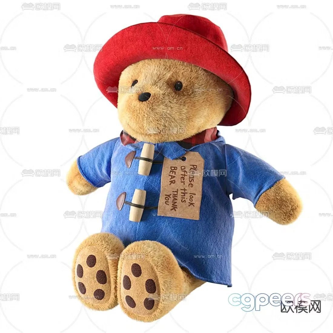 Modern bear plush toy doll 3d model