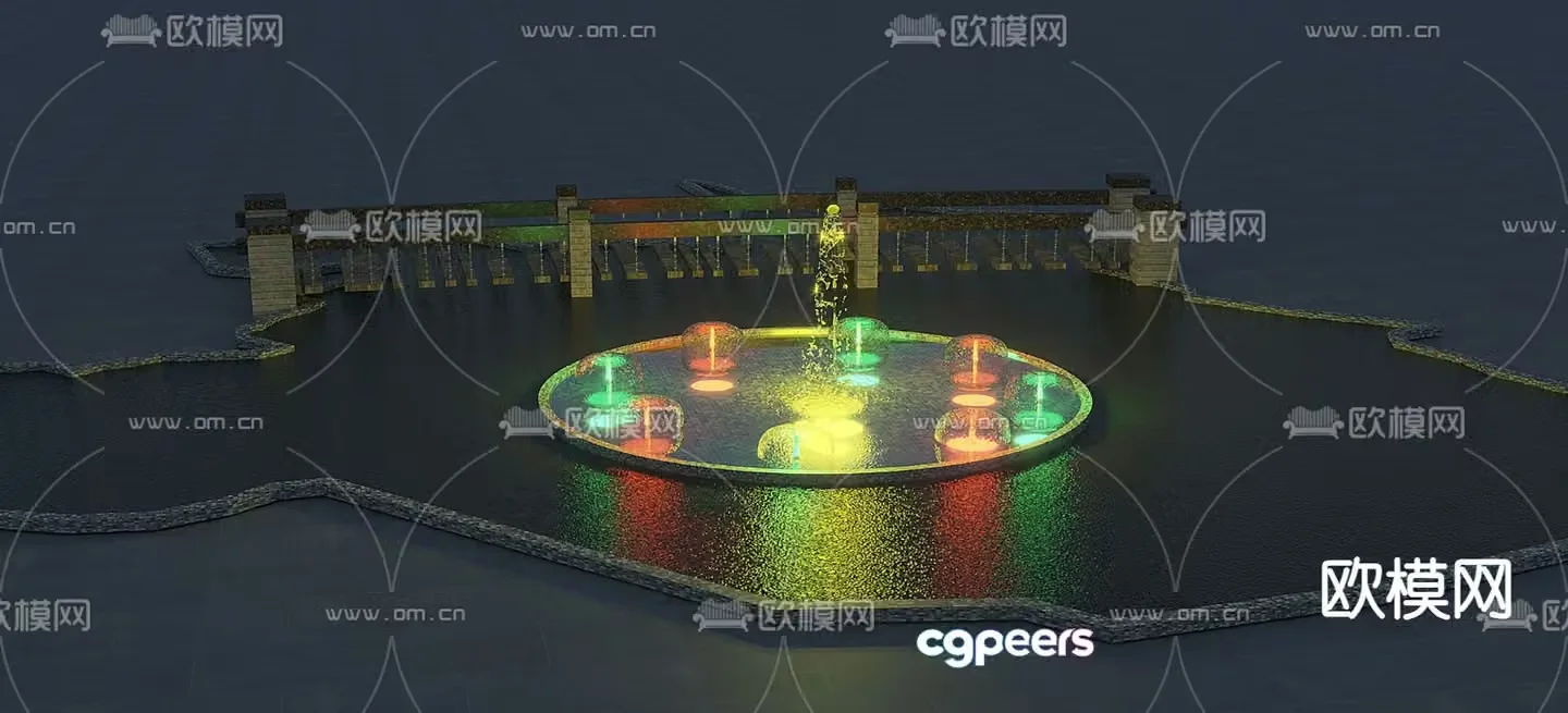 Modern fountain 3d model