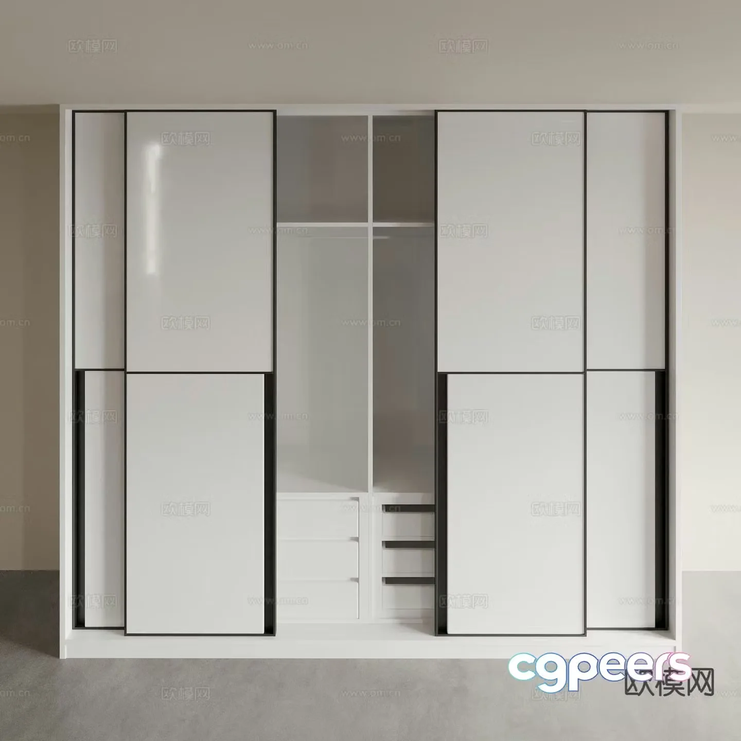 modern wardrobe wardrobe 3d model