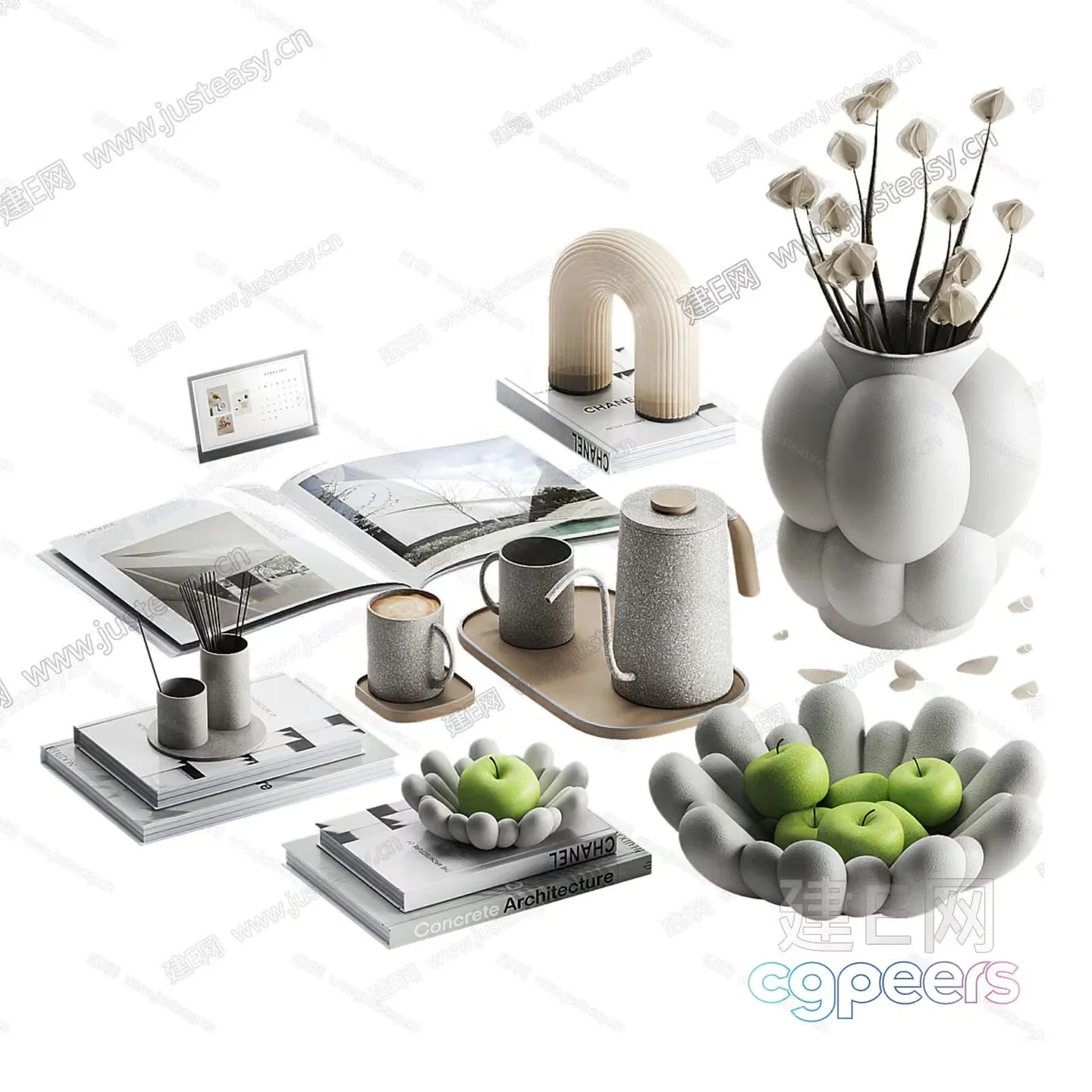 A Collection Of Modern Home Decor Items 3D Model – 5760 – VRAY Render