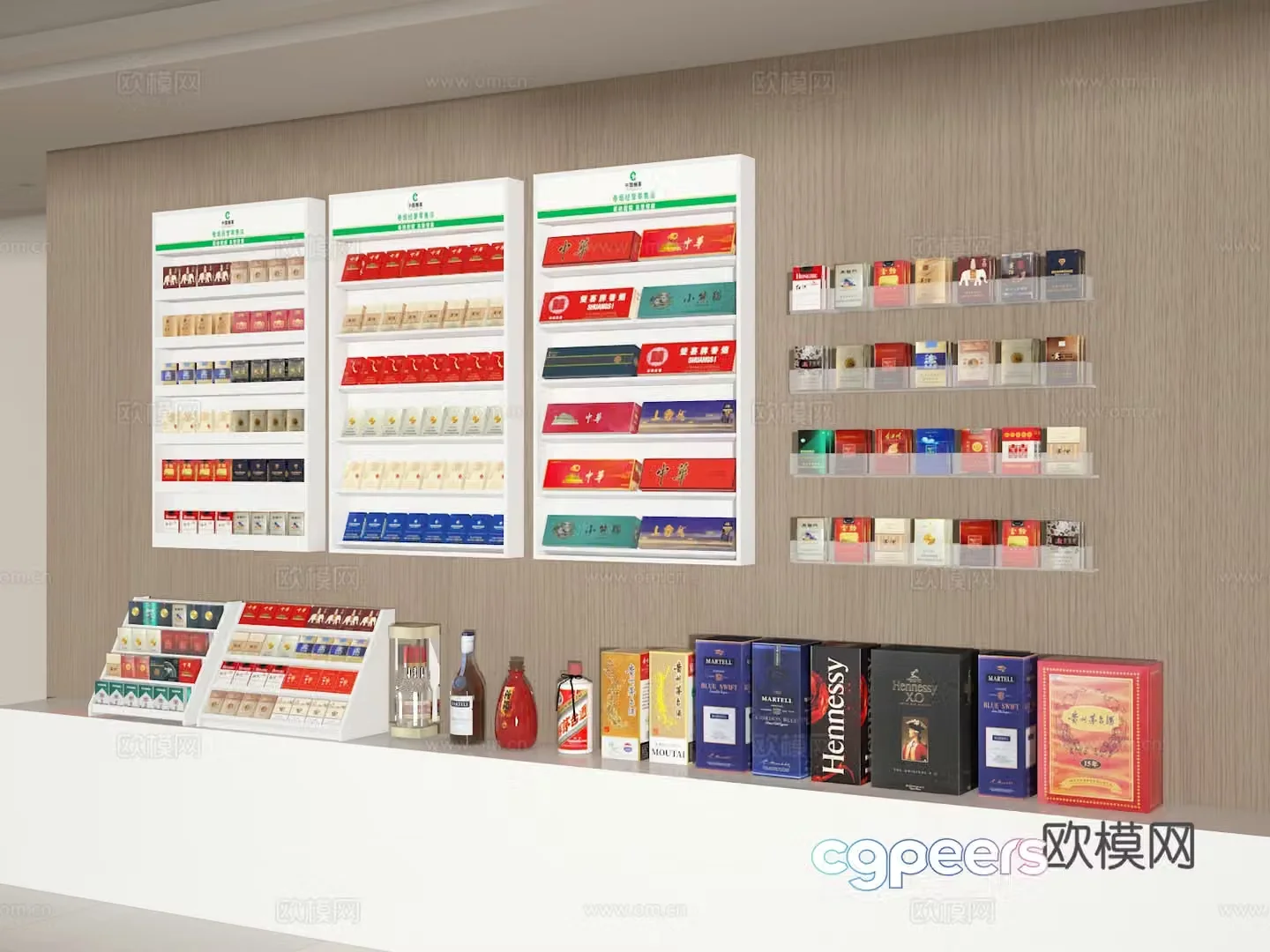 3D model of tobacco and alcohol cabinet
