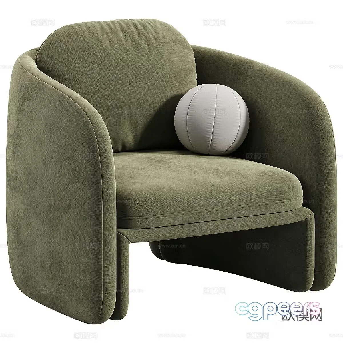 Modern minimalist Warren fabric sofa chair 3d model