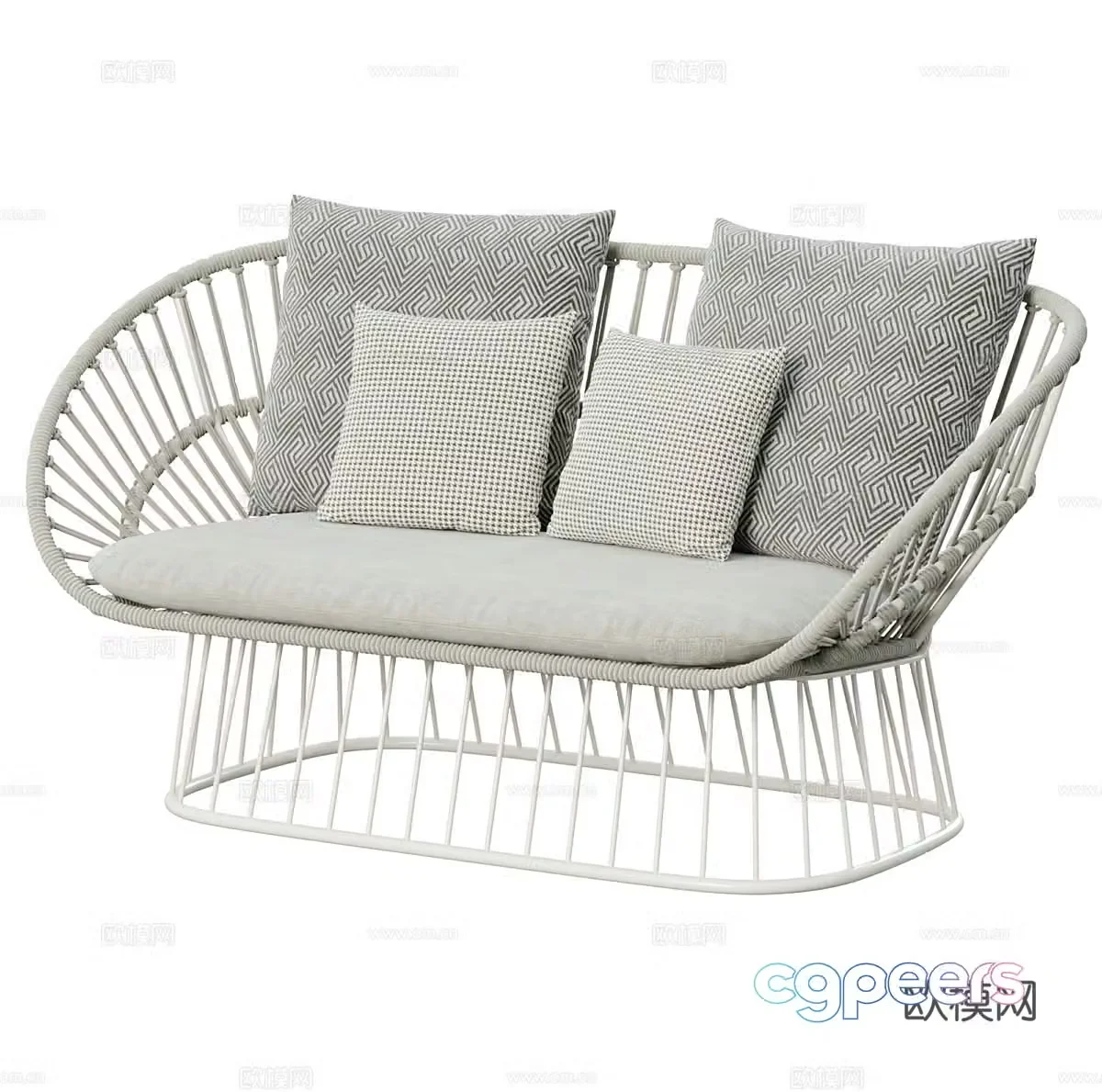 Outdoor rattan chair rattan chair garden rattan chair double rattan sofa rattan chair rattan casual sofa 3D model