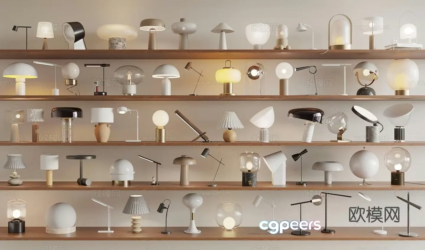 Modern desk lamp cream wind table lamp 3d model
