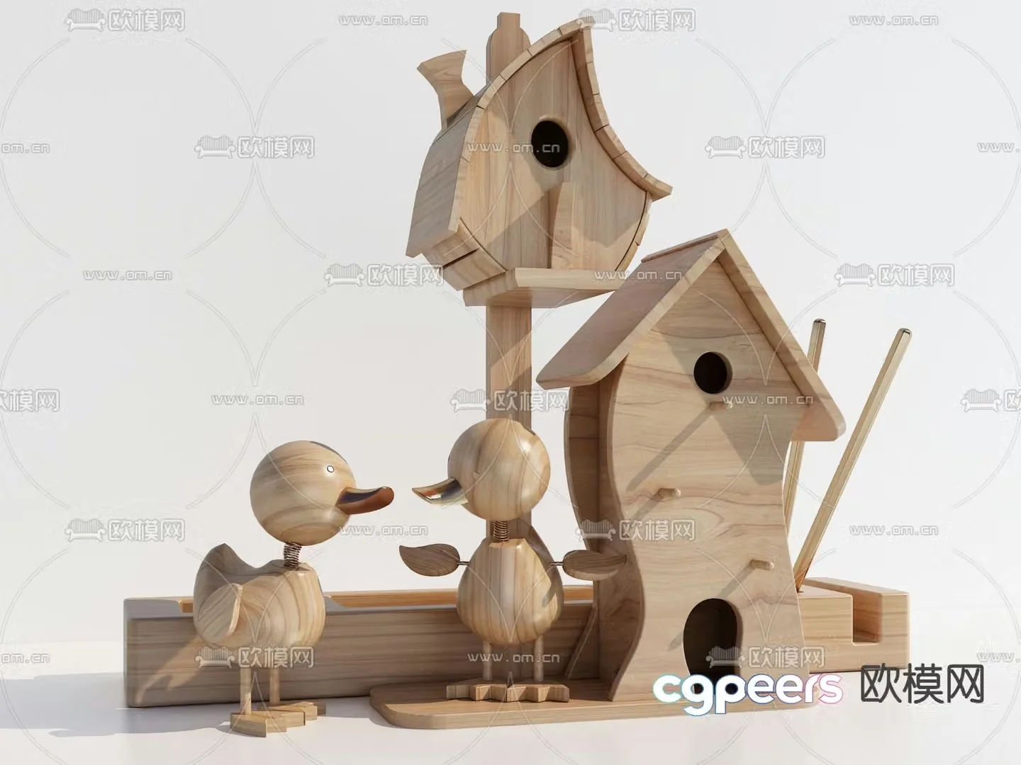 Building block toy bird’s nest 3d model
