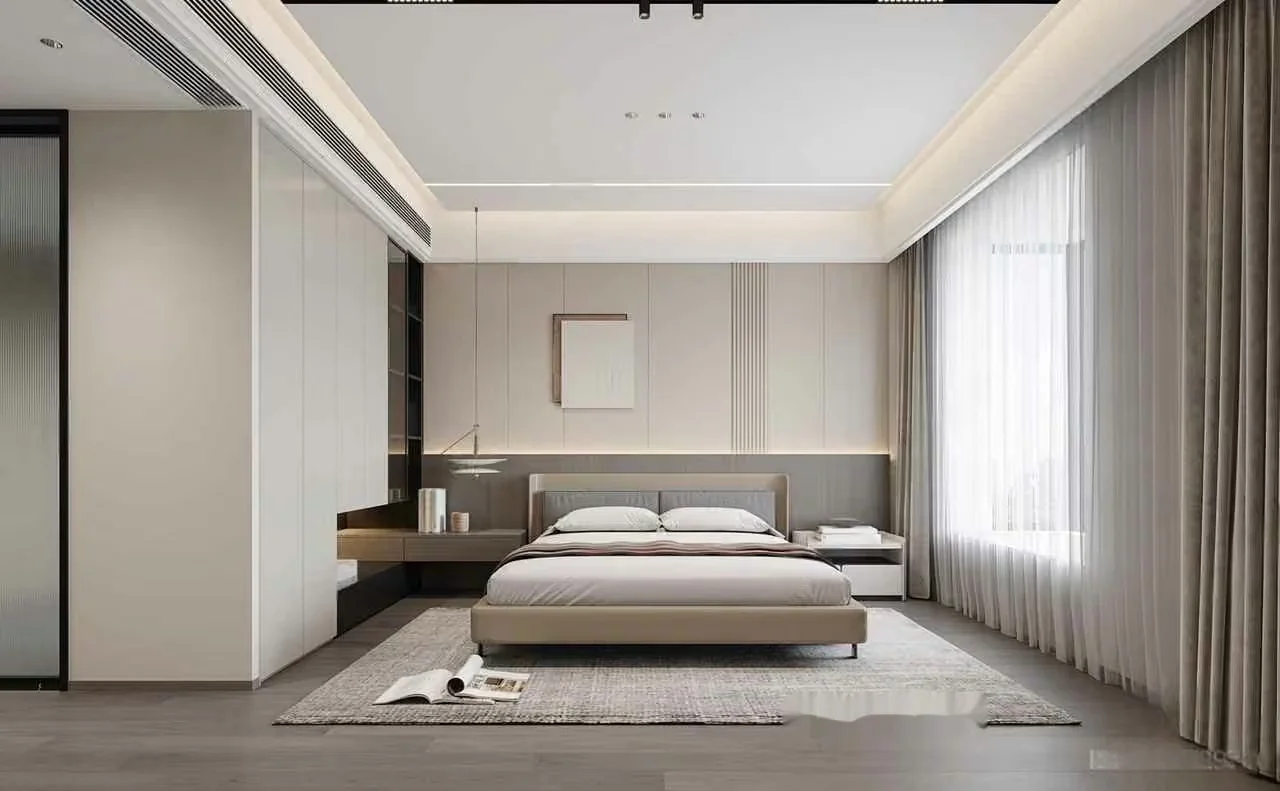 Modern Minimalist Bedroom 3D Model – 175 – VRAY Render