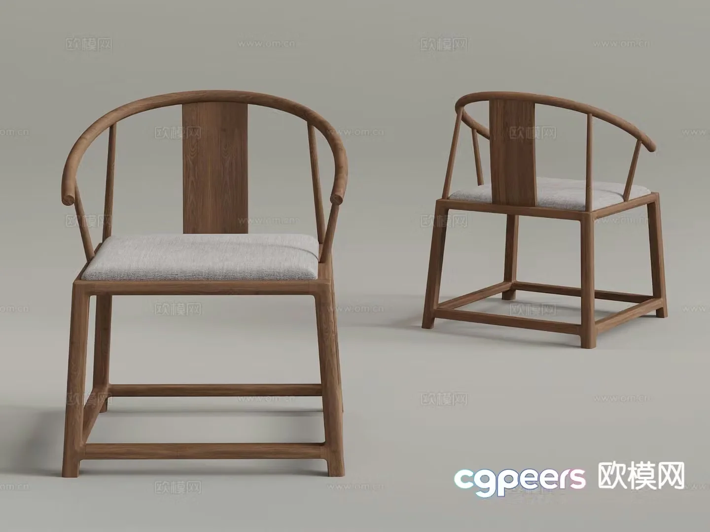 New Chinese style armchair wooden chair leisure chair 3d model
