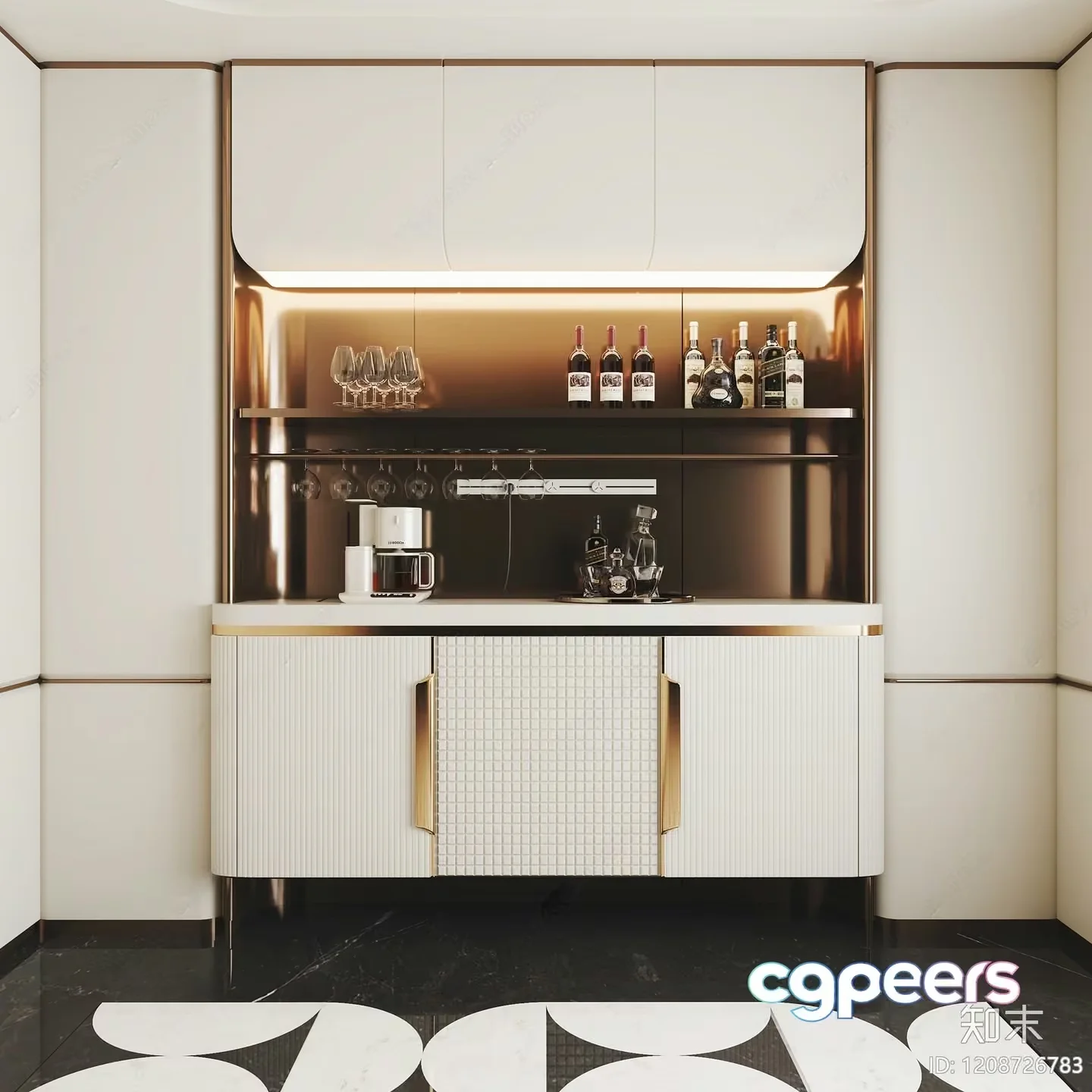 A Modern Kitchen 3D Model – 8483 – VRAY Render