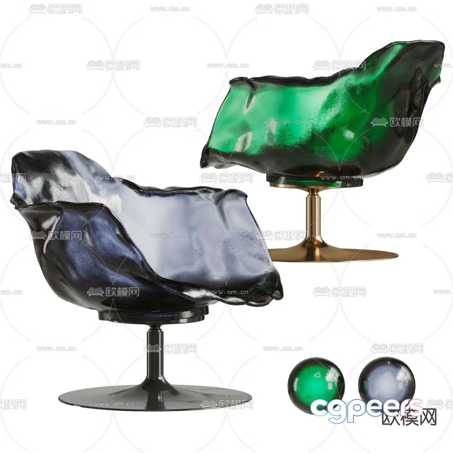 EDRA acrylic chair leisure chair petal chair 3d model