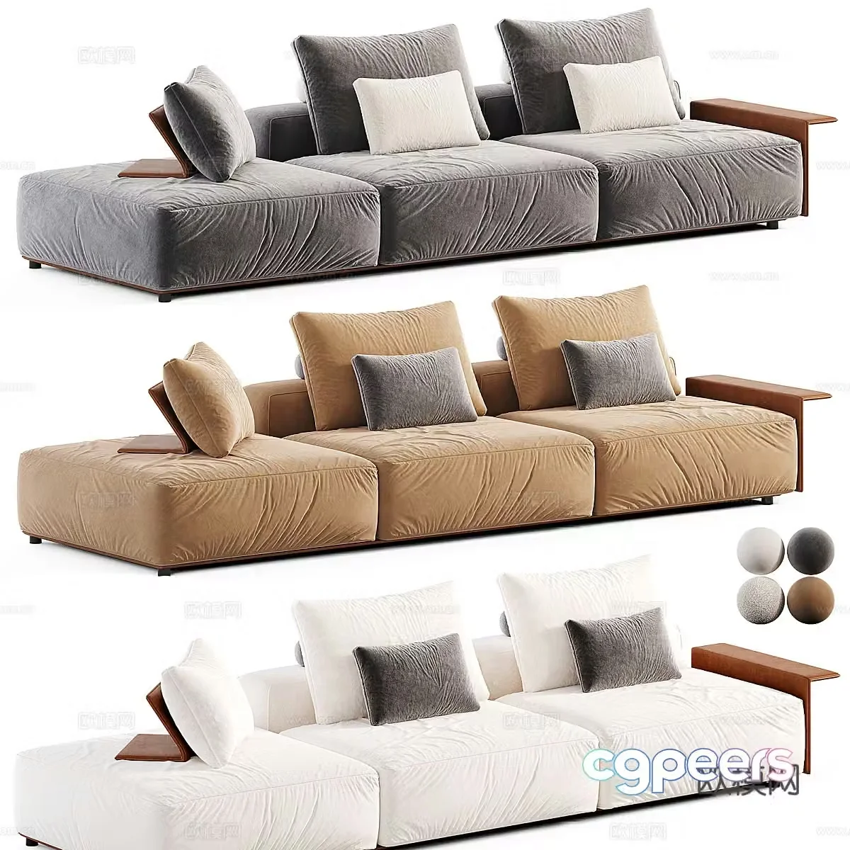 Modern Italian light luxury Westside combination sofa 3D model