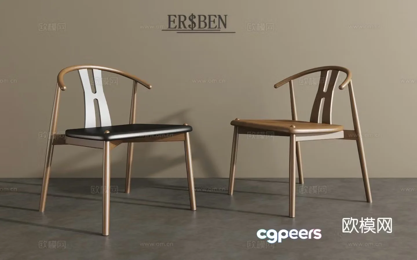 New Chinese dining chair leisure chair 3d model