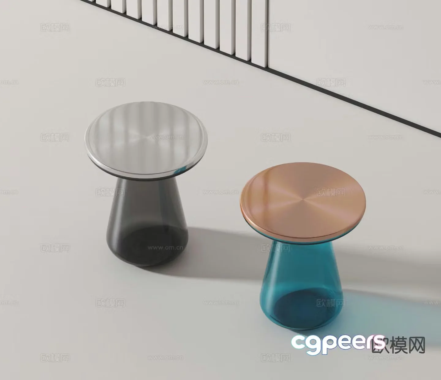 Modern round table side table angle table 3D model