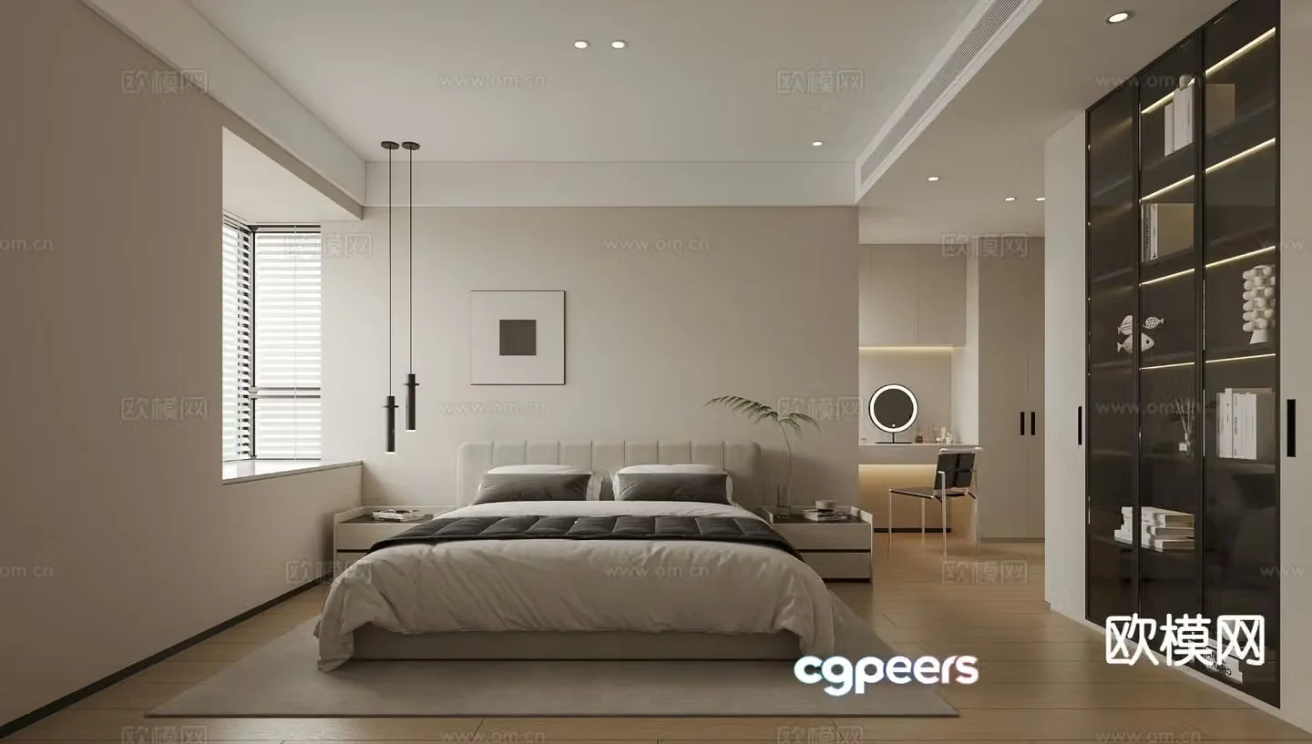 Modern bedroom master bedroom 3d model