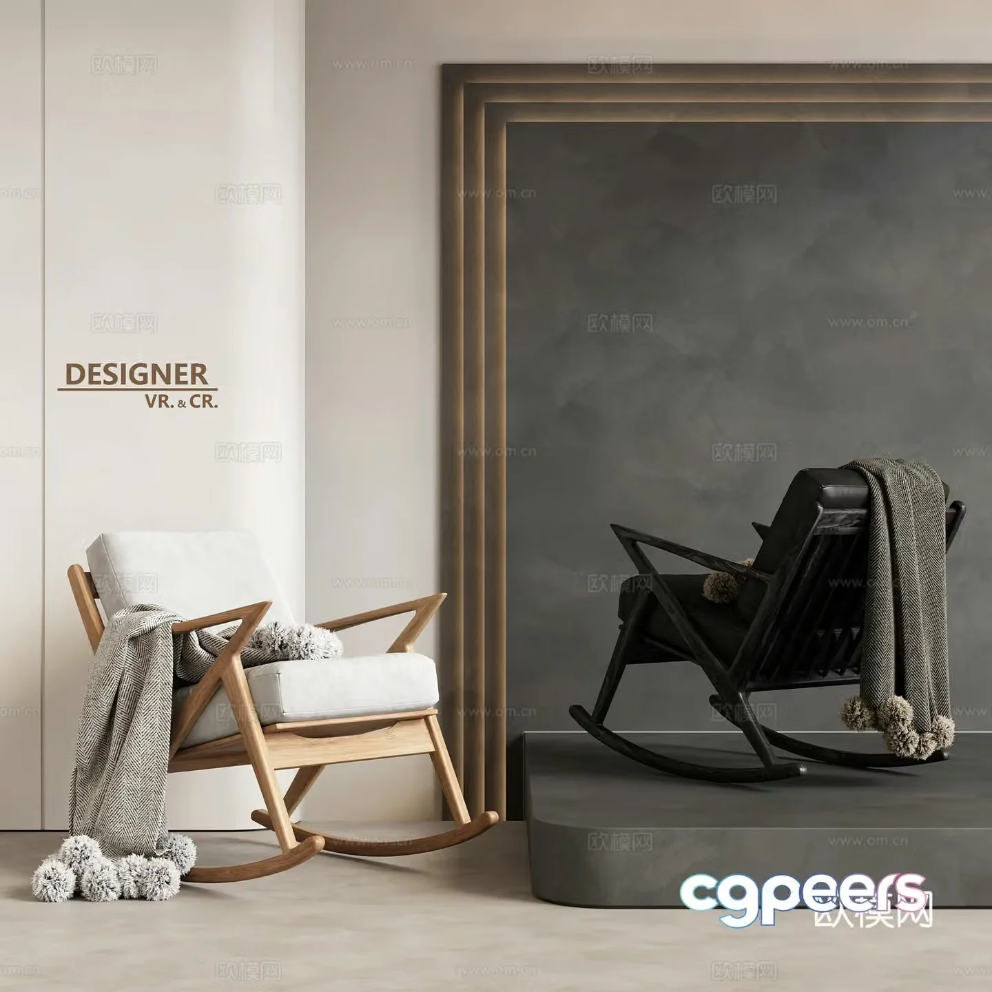 Modern leisure chair sofa chair rocking chair 3d model