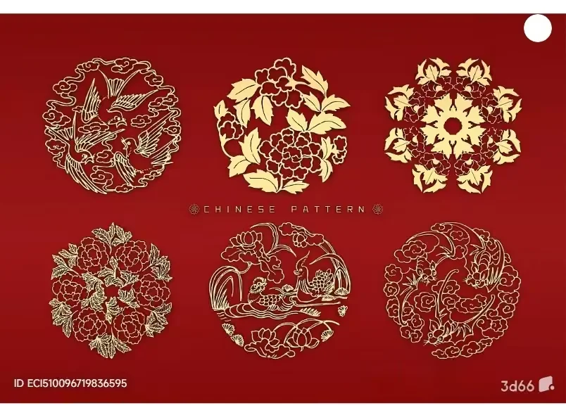 A Chinese Pattern 3D Model – 2095 – VRAY Render