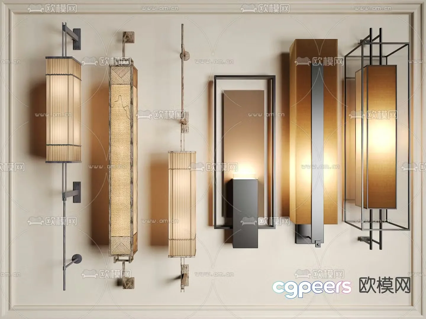 New Chinese wall light 3D model