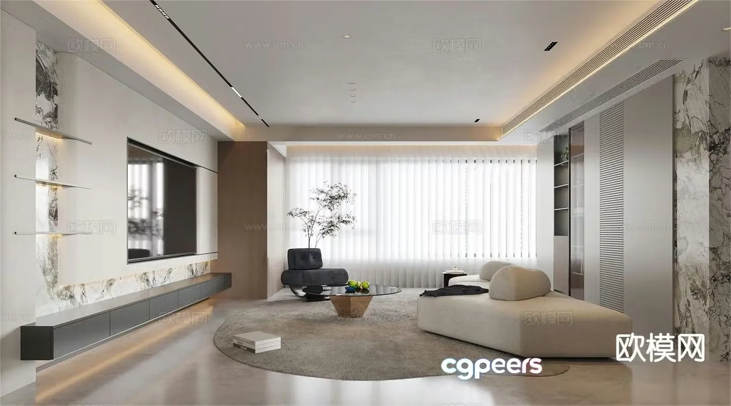 Modern living room 3d model