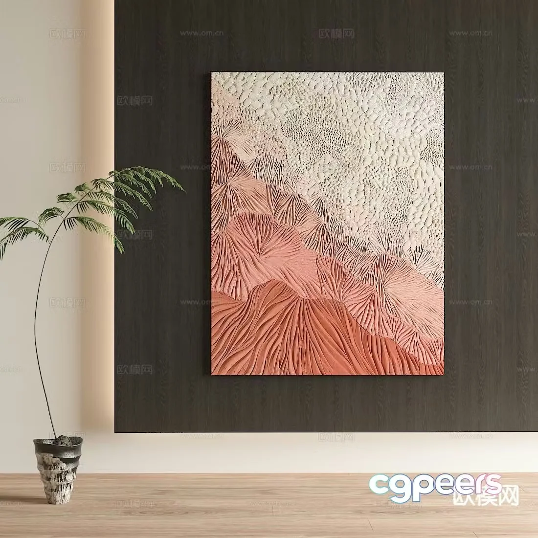 Medieval style decorative painting abstract hanging painting 3d model