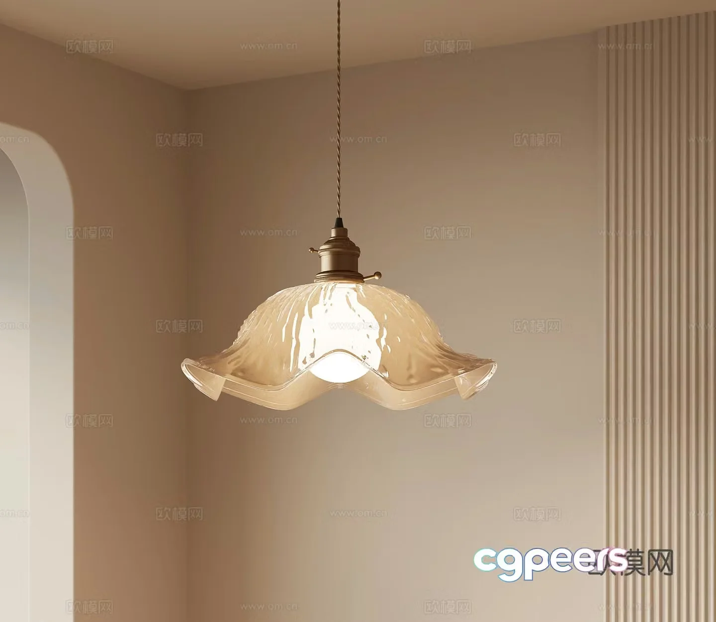 Chandelier French retro chandelier glass chandelier 3d model
