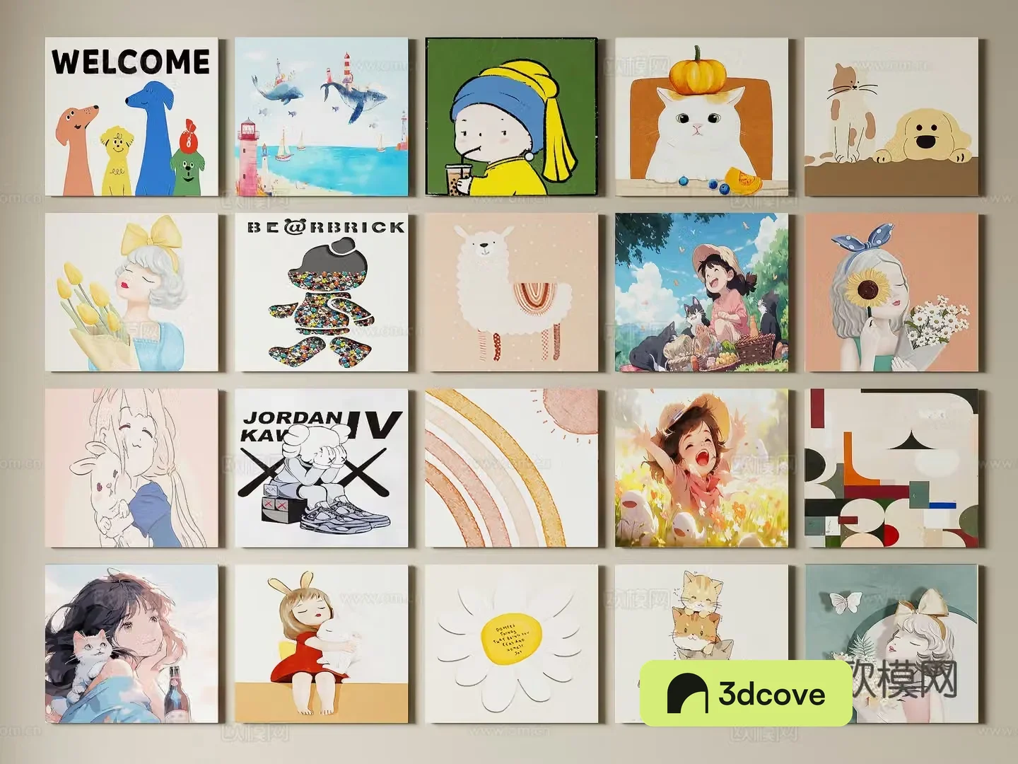 Modern decorative painting children’s decorative painting cartoon hanging painting