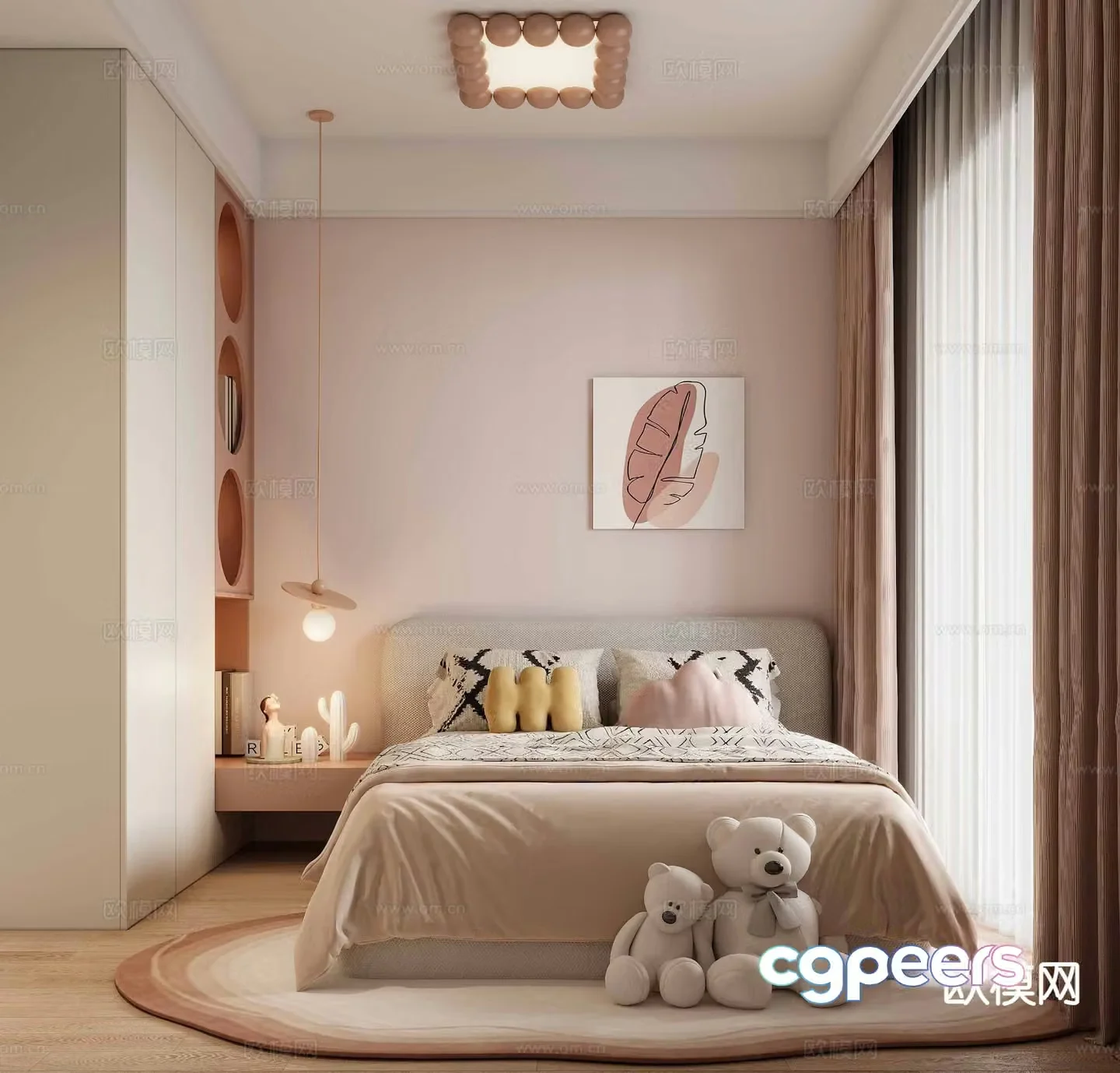 Simple children’s room girl’s room kid’s room 3d model
