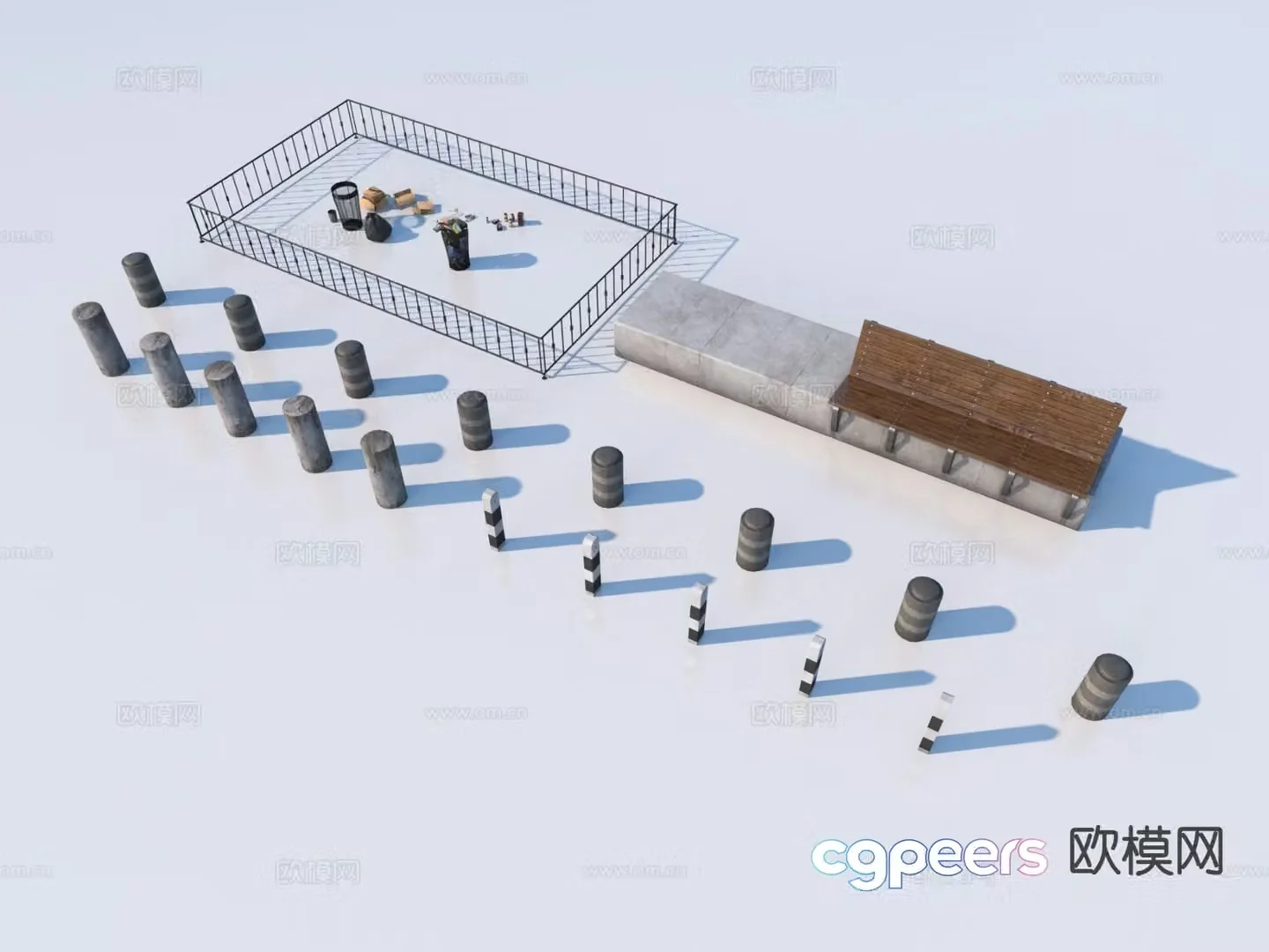 Outdoor sketch stone pile landscape sketch 3D model