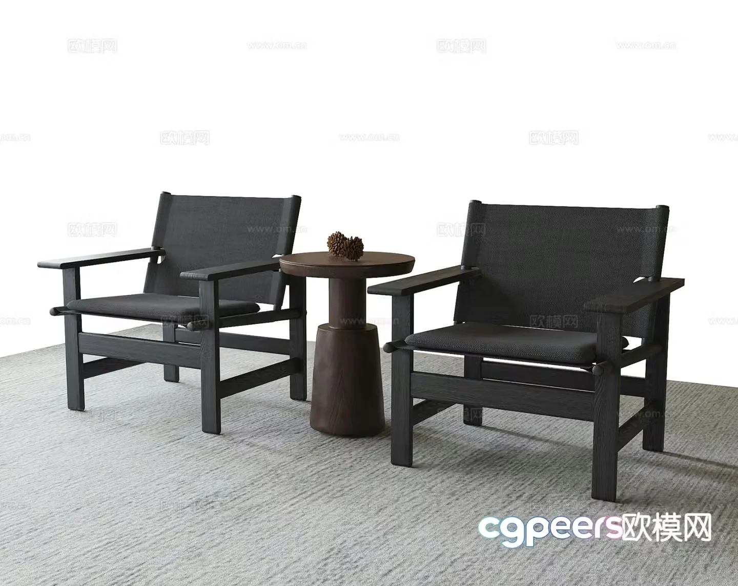 Modern leisure tables and chairs coffee tables and chairs leisure chairs 3d model