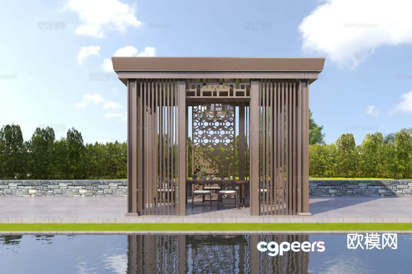 New Chinese style pavilion landscape pavilion pavilion 3d model