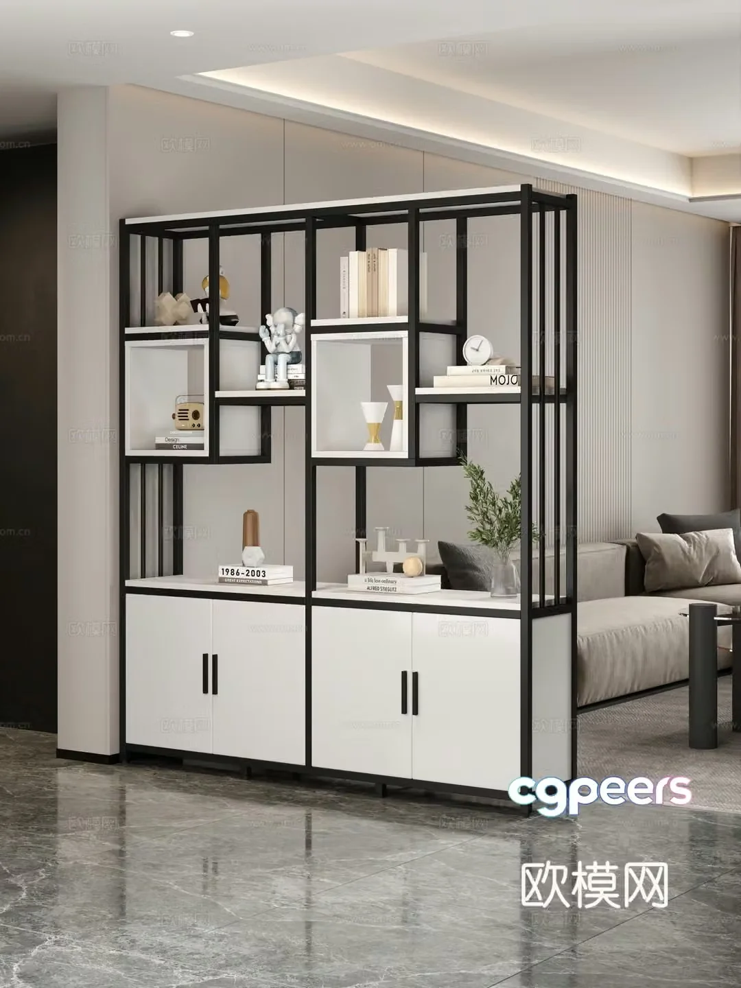 Simple shelf Bookshelf Shelf Decorative shelf Modern shoe cabinet 3D model