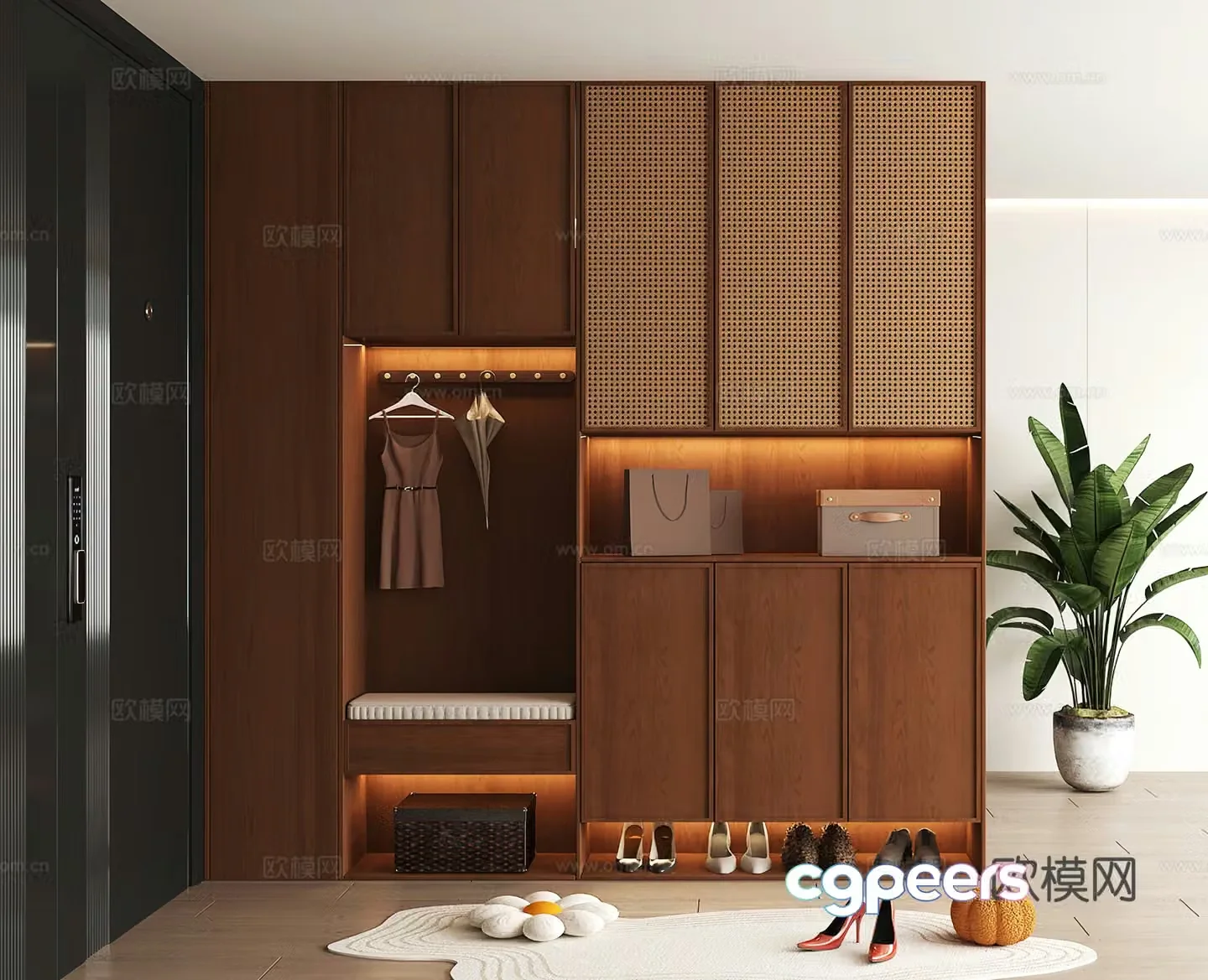 Shoe cabinet design shoe cabinet partition shoe cabinet porch shoe cabinet shoe cabinet rendering 3D model