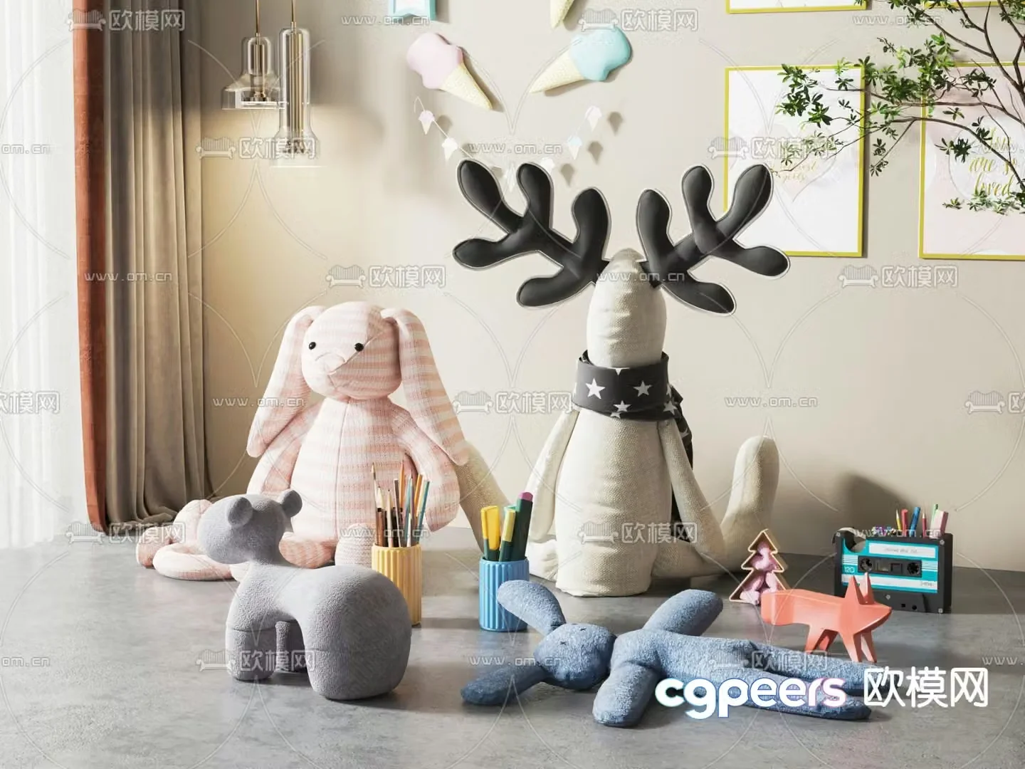 cartoon animal doll doll toy 3d model