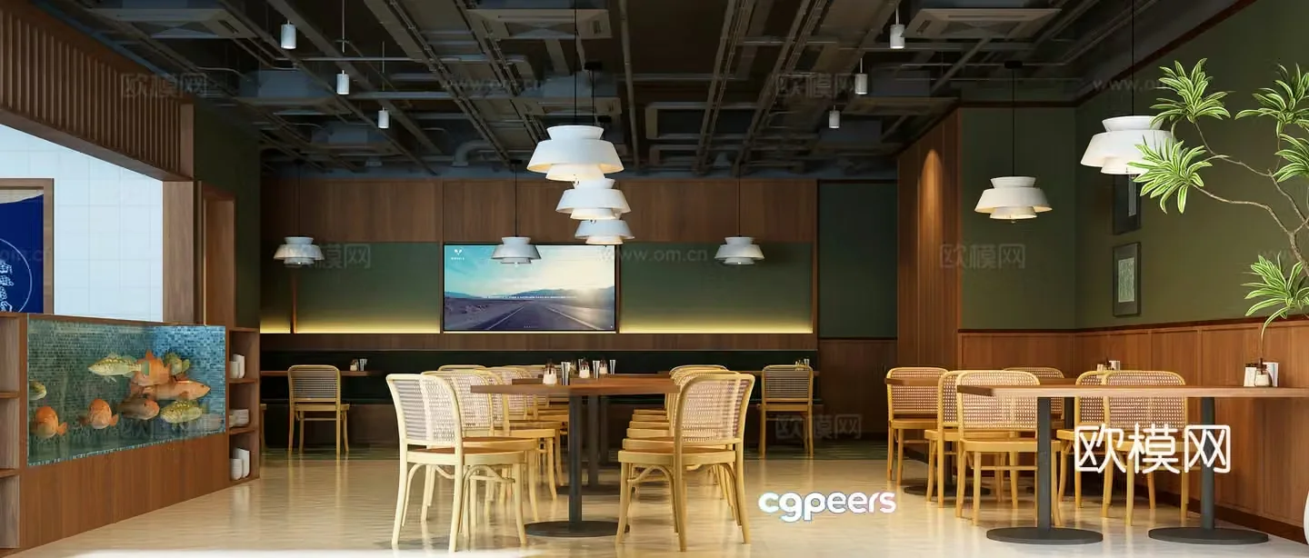 Modern restaurant Nordic restaurant Modern seafood restaurant Nordic restaurant 3d model