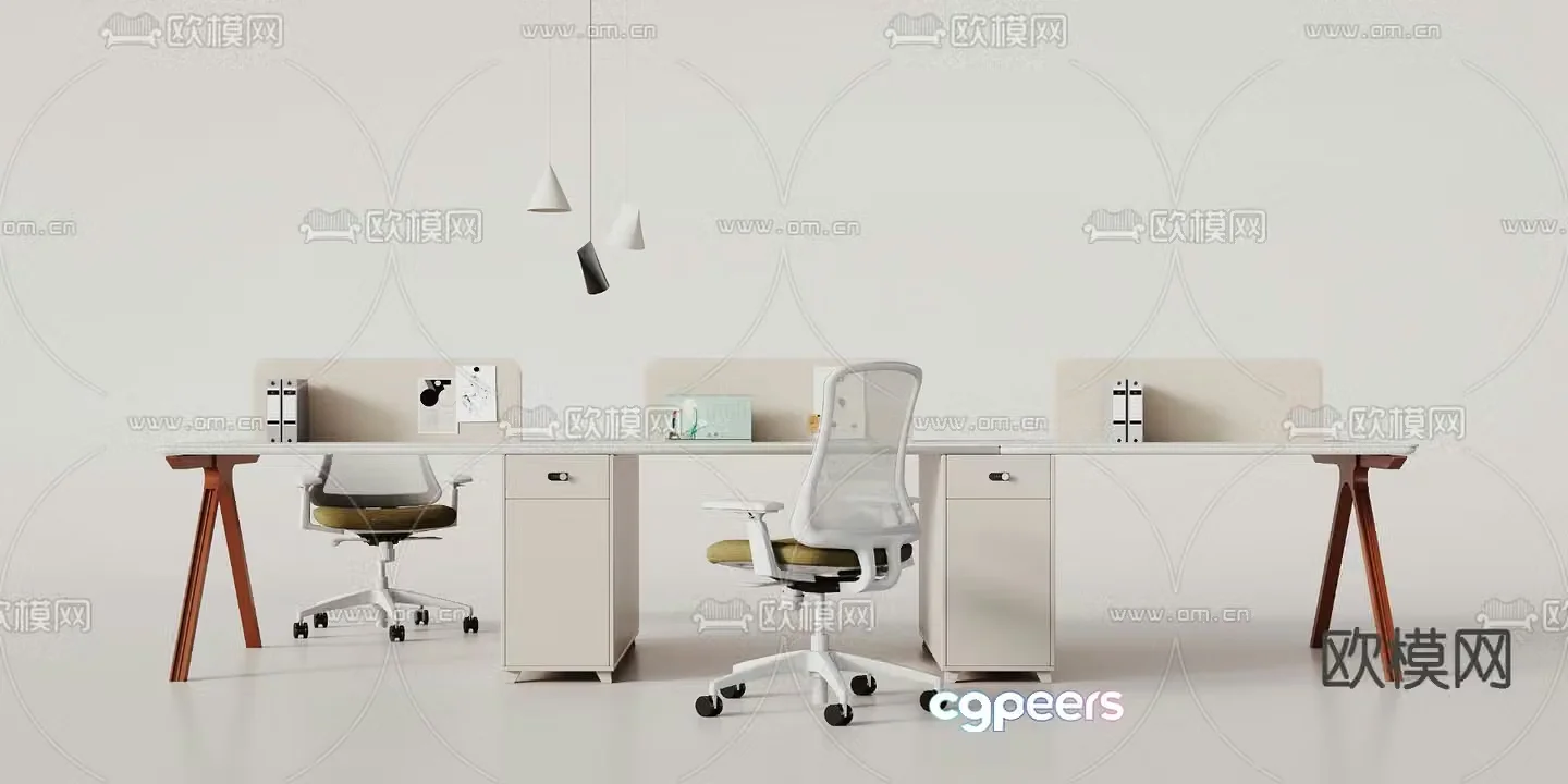 Card space desk workstation 3D model