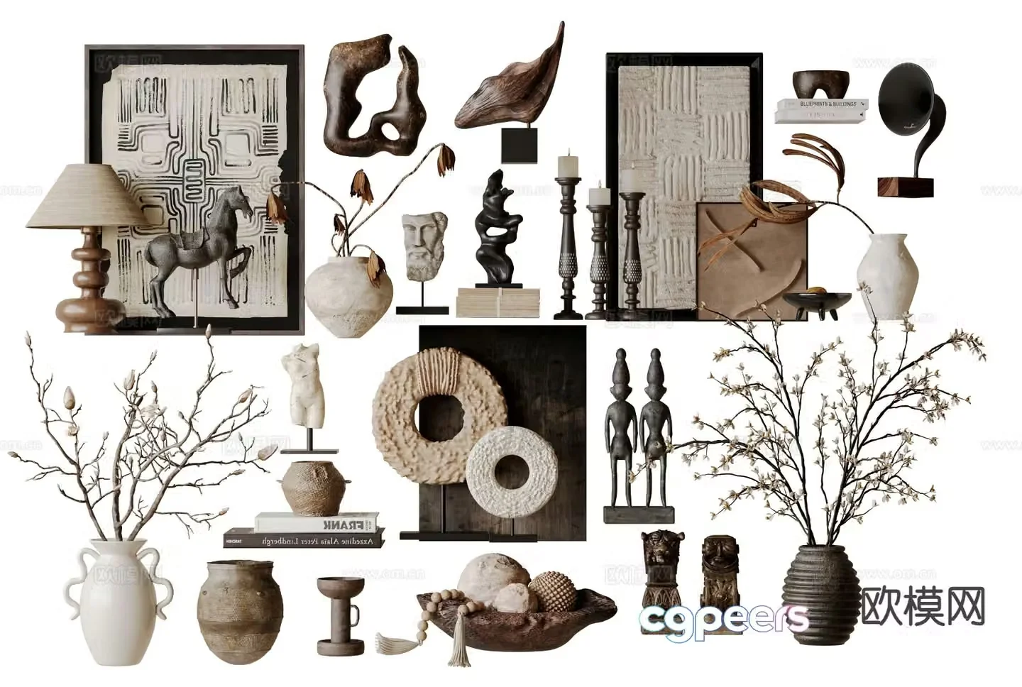 Medieval style jewelry ornaments pottery pots sculpture 3D models