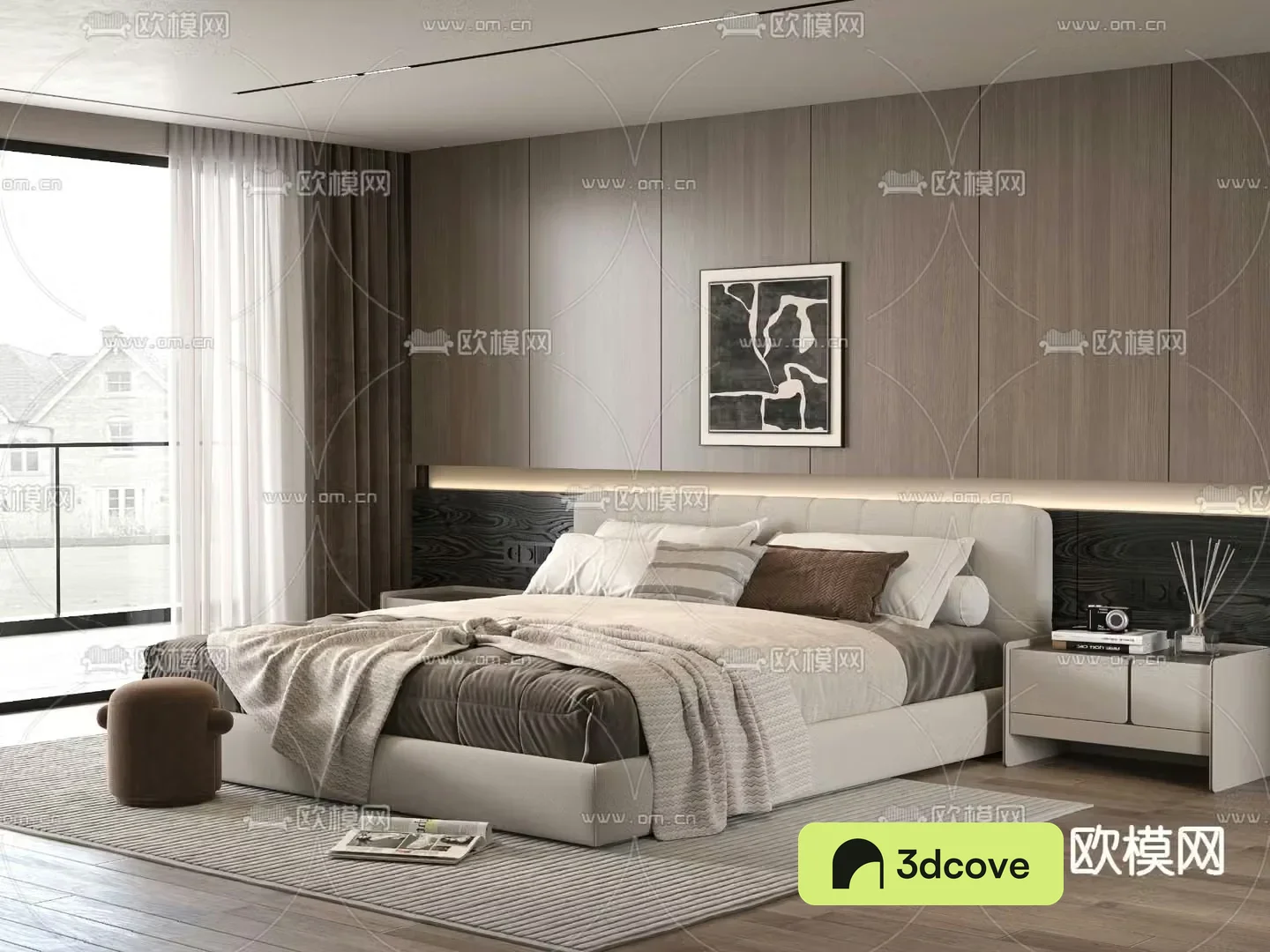 Minotti modern double bed
