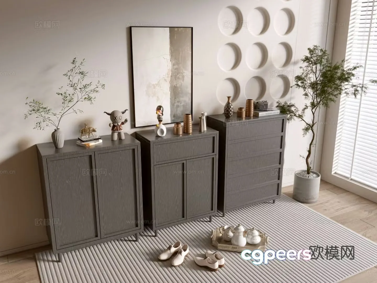 Modern entryway cabinet 3d model