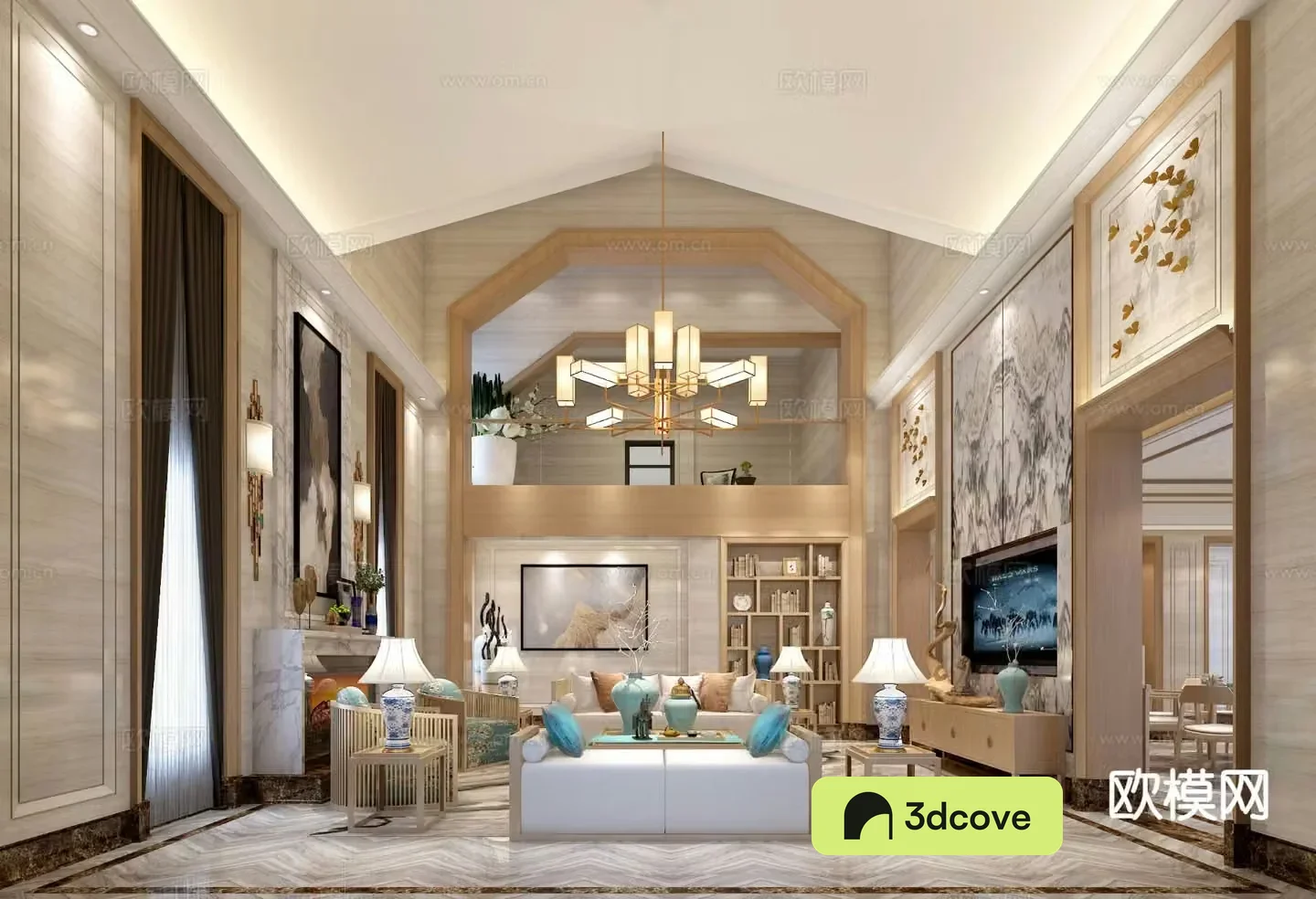 New Chinese-style villa guest restaurant