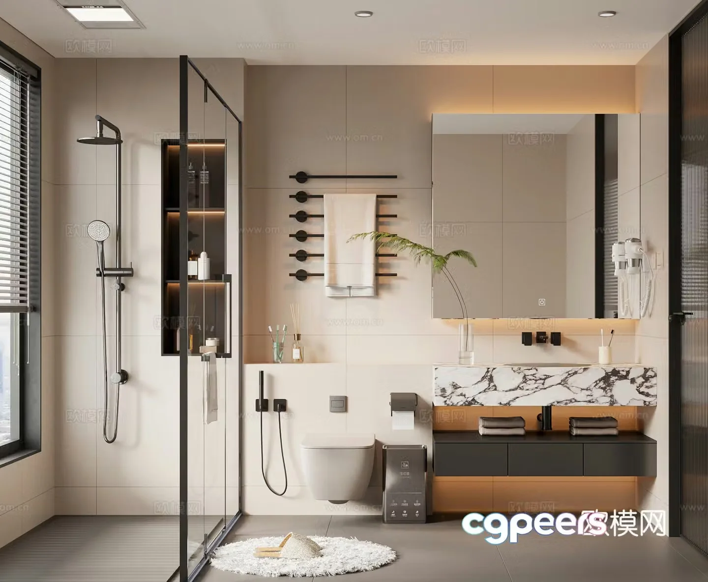 Modern bathroom bathroom 3d model